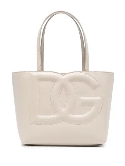 Shop Dolce & Gabbana Tote Bag With Logo In Ivory