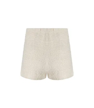 Shop Elisabetta Franchi Butter Shorts With Chain In White
