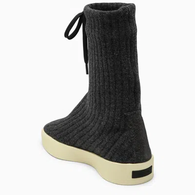 Shop Fear Of God Moc Knit Hi Dark Boot In Grey
