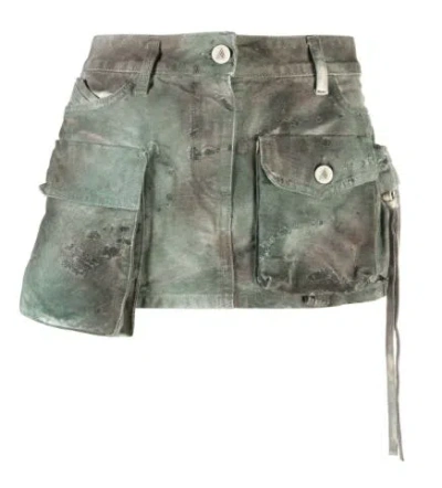 Shop Attico The  Skirts In Camouflage Green
