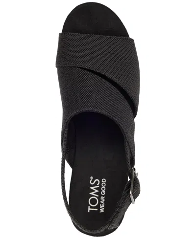Toms Claudi Platform Wedge Sandal In Natural Metallic Linen