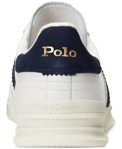 Shop Polo Ralph Lauren Men's Heritage Aera Lace-up Sneakers In Bianco,navy