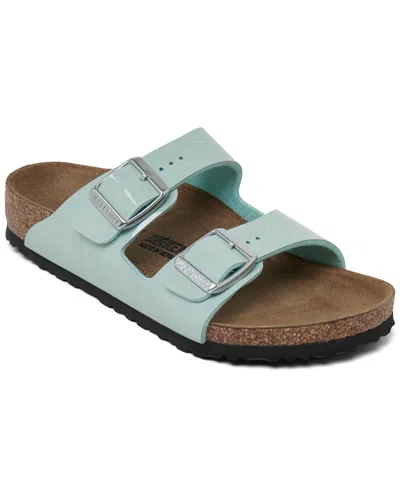 Shop Birkenstock Little Girls Arizona Birko-flor Patent Sandals From Finish Line In Surf Green
