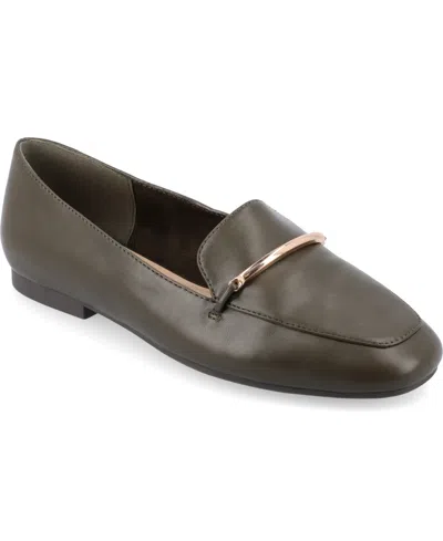 Shop Journee Collection Women's Wrenn Wide Width Slip On Loafers In Olive