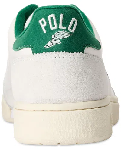 Shop Polo Ralph Lauren Men's Court Sport Lace-up Sneakers In Green,white