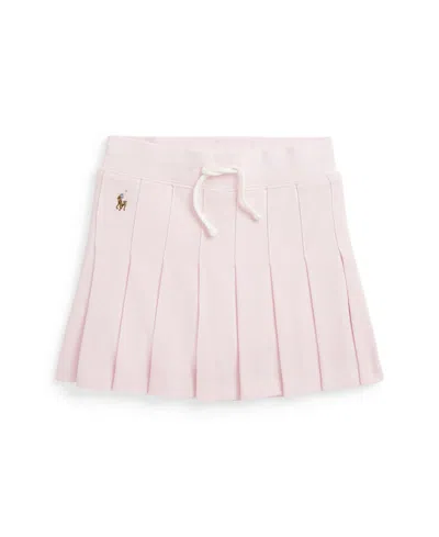 Shop Polo Ralph Lauren Toddler And Little Girls Pleated Mesh Drawstring Skort In Hint Of Pink