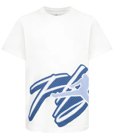 Shop Jordan Big Boys Mesh Flight Short Sleeve Tee In White