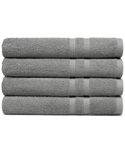 Shop Everyday Home By Trident Supremely Soft 100% Cotton 4-piece Bath Towel Set In Grey