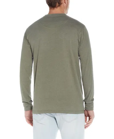 Shop Weatherproof Vintage Men's Long Sleeve Brushed Jersey Henley T-shirt In Sea Spray