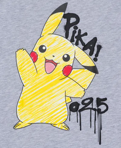 Shop Pokémon Pikachu Big Boys Short Sleeve Graphic T-shirt In Heather Gray