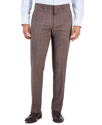 Shop Perry Ellis Portfolio Men's Slim-fit Stretch Pants In Brown