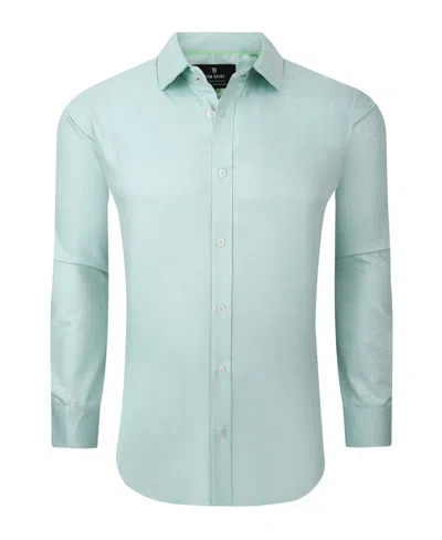 Shop Tom Baine Men's Performance Solid Long Sleeve Button Down Dress Shirt In Green