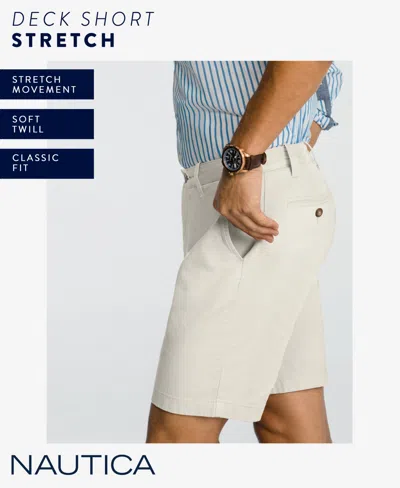 Shop Nautica Classic-fit 8.5" Stretch Chino Flat-front Deck Short In Coconut Shell