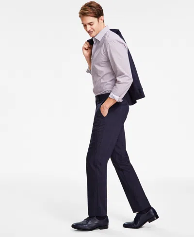 Shop Hugo By  Boss Men's Modern-fit Plaid Wool Blend Suit Trousers In Dark Blue Plaid