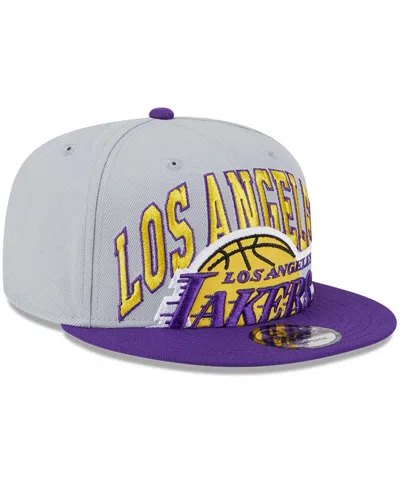 New Era Men's  Gray, Purple Los Angeles Lakers Tip-off Two-tone 9fifty Snapback Hat In Gray,purple