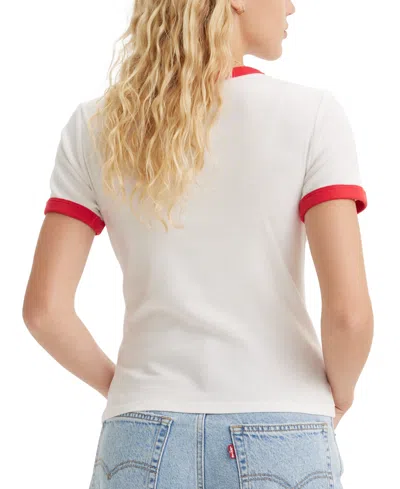 Shop Levi's Women's Ringer Rickie Cotton Graphic T-shirt In Naturalist