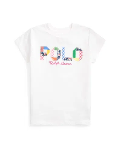 Shop Polo Ralph Lauren Toddler And Little Girls Mixed-logo Cotton Jersey T-shirt In White