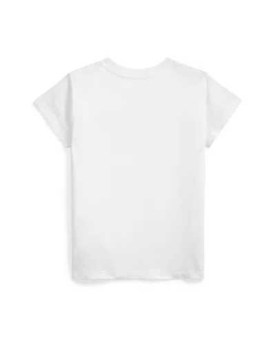 Shop Polo Ralph Lauren Toddler And Little Girls Mixed-logo Cotton Jersey T-shirt In White