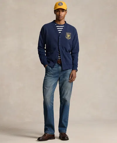 Shop Polo Ralph Lauren Men's Fleece Sweatshirt Cardigan In Newport Navy