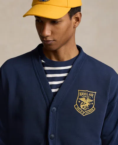 Shop Polo Ralph Lauren Men's Fleece Sweatshirt Cardigan In Newport Navy