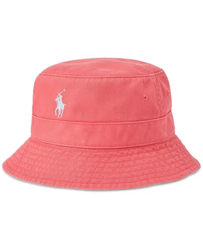 Shop Polo Ralph Lauren Men's Cotton Chino Bucket Hat In Pale Red