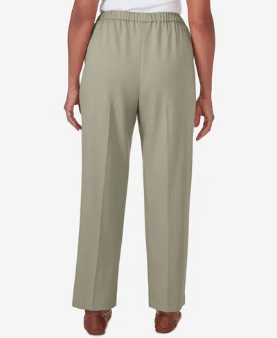 Shop Alfred Dunner Petite Tuscan Sunset Pull On Twill Pant In Aloe