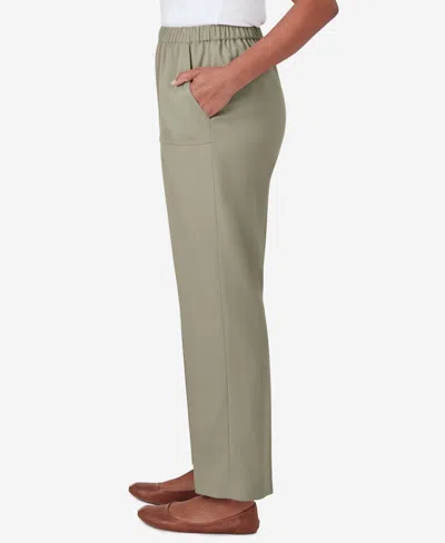Shop Alfred Dunner Petite Tuscan Sunset Pull On Twill Pant In Aloe