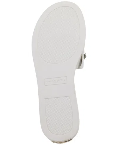 Shop Karl Lagerfeld Carenza Pins Flat Slide Sandals In Bright White