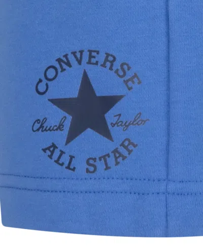Shop Converse Big Boys Core French Terry Shorts In Blue Slushy