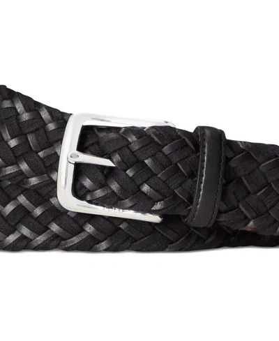 Shop Polo Ralph Lauren Men's Braided Leather & Cotton Belt In Polo Black,polo Black