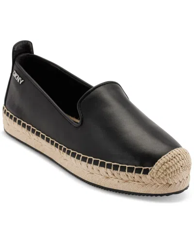 Shop Dkny Women's Mallandra Slip-on Espadrille Flats In Black