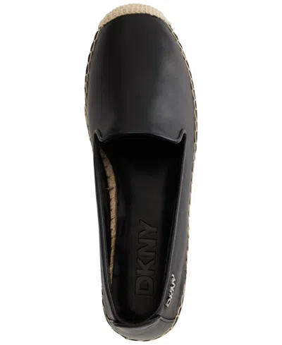 Dkny Mallandra Womens Leather Slip On Espadrilles In Black