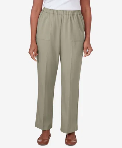 Shop Alfred Dunner Petite Tuscan Sunset Pull On Twill Pant In Khaki