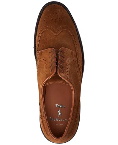 Shop Polo Ralph Lauren Men's Asher Lace-up Wingtip Shoes In Polo Pale Russet