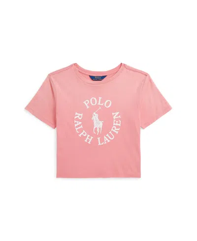 Shop Polo Ralph Lauren Big Girls Big Pony Logo Cotton Jersey T-shirt In Ribbon Pink
