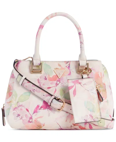 Shop Guess Clai Small Girlfriend Satchel, Created For Macy's In Floral