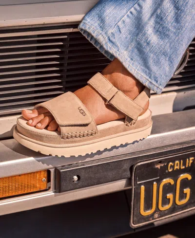 Shop Ugg Women's Goldenstar Flat Platform Lug-sole Sandals In Tan
