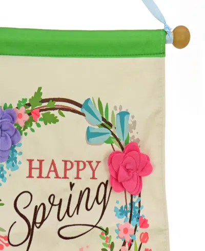 National Tree Company 18" Happy Spring Banner In White