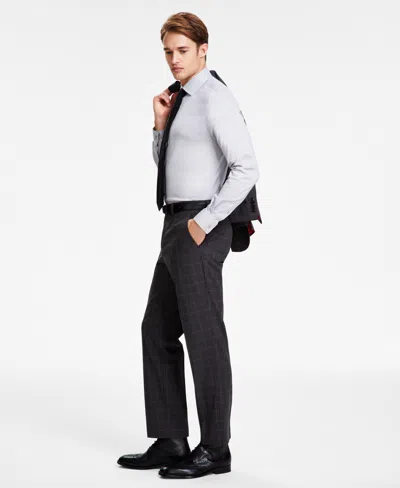 Shop Hugo By  Boss Men's Modern-fit Plaid Wool Blend Suit Trousers In Medium Grey