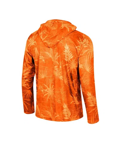 Colosseum Orange Syracuse Orange Palms Printed Lightweight Quarter-zip Hooded Top In Orange