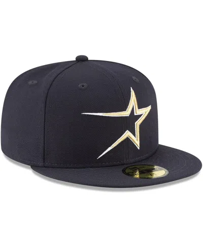 New Era Men's  Navy Houston Astros Cooperstown Collection Wool 59fifty Fitted Hat In Navy