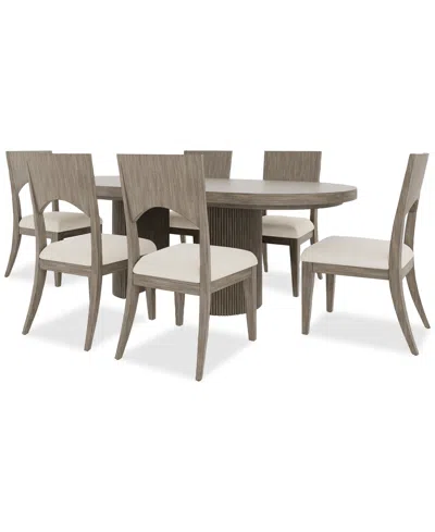 Shop Macy's Frandlyn 7pc Dining Set (rectangular Table + 6 Side Chairs) In No Color