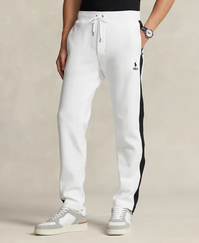 Shop Polo Ralph Lauren Men's Double-knit Mesh Track Pants In White Multi