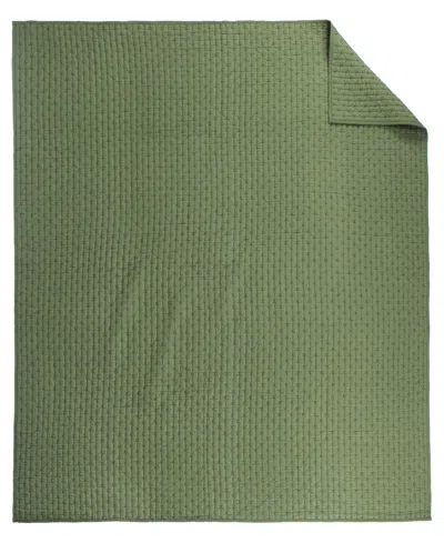 Levtex Cross Stitch Reversible Quilted Throw, 50" X 60" In Adobe