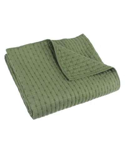 Levtex Cross Stitch Reversible Quilted Throw, 50" X 60" In Adobe