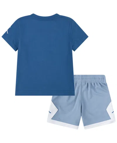 Shop Jordan Toddler Boys Hoop Styles Mesh Shorts Set, 2-piece In Blue Gray