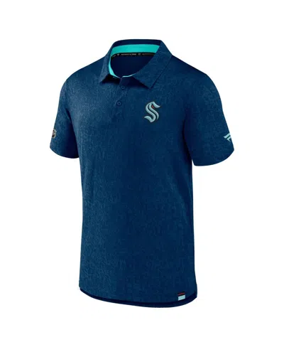 Fanatics Branded  Deep Sea Blue Seattle Kraken Authentic Pro Jacquard Polo In Deep Sea Blue