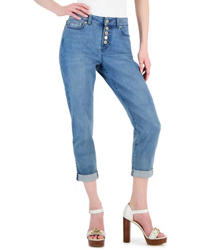 Shop Michael Kors Michael  Women's Selma High-rise Cropped Skinny Jeans In Union Wash