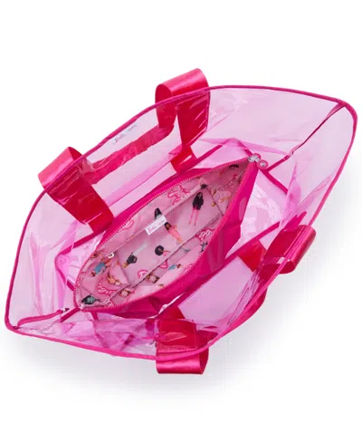 Shop Kipling Jacey Extra Large Barbie Clear Tote In Power Pink Transparent