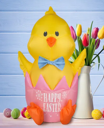 National Tree Company 16" Inflatable Happy Easter Chick In Yellow